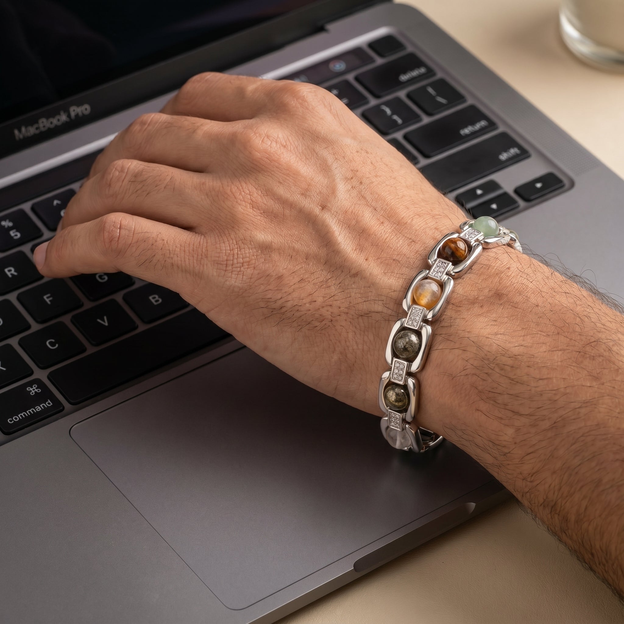 Dhanyog Silver Chain Plated Bracelet
