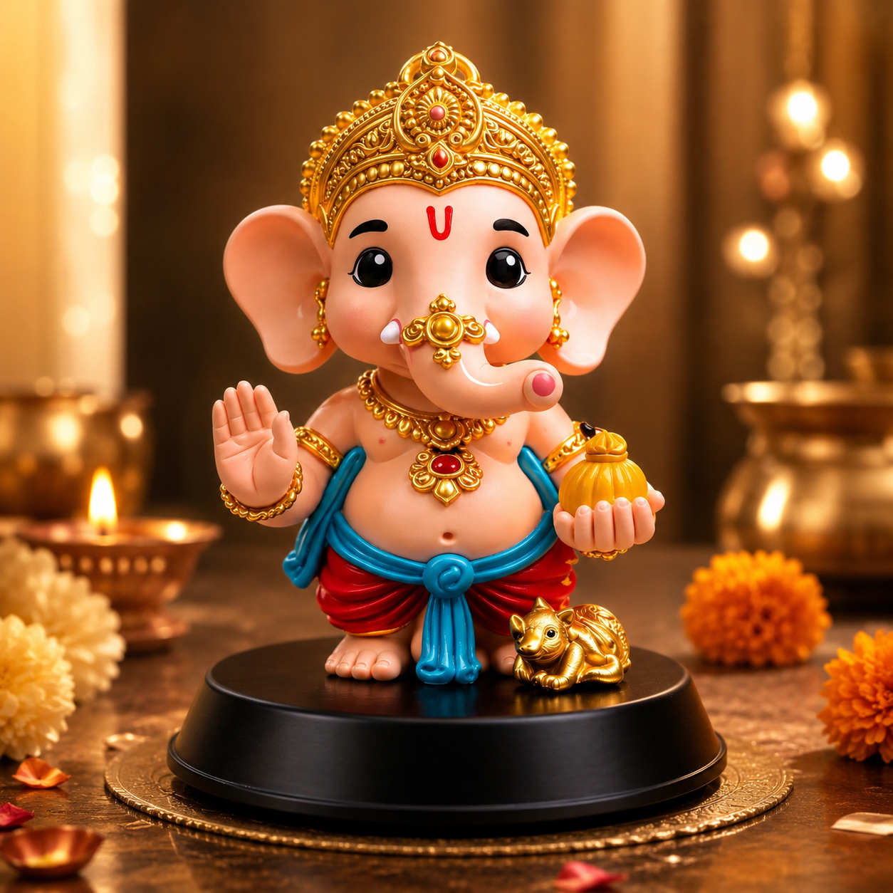 Little Ganesha Idol For Car Dashboard