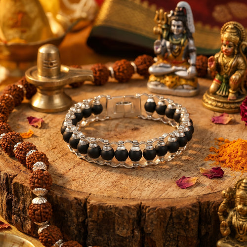 Karungali Silver Plated Bracelet (Govt. Certified)