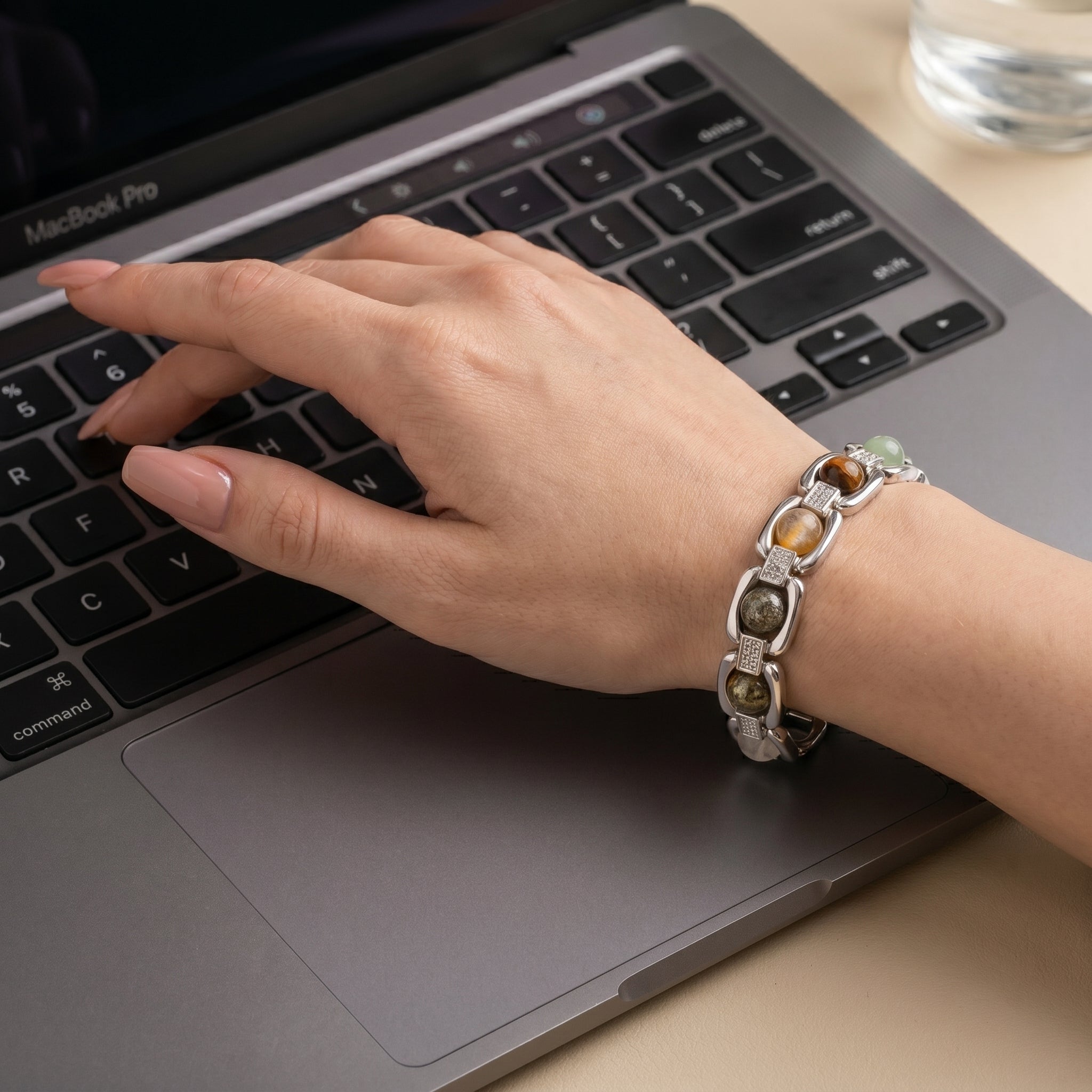 Dhanyog Silver Chain Plated Bracelet