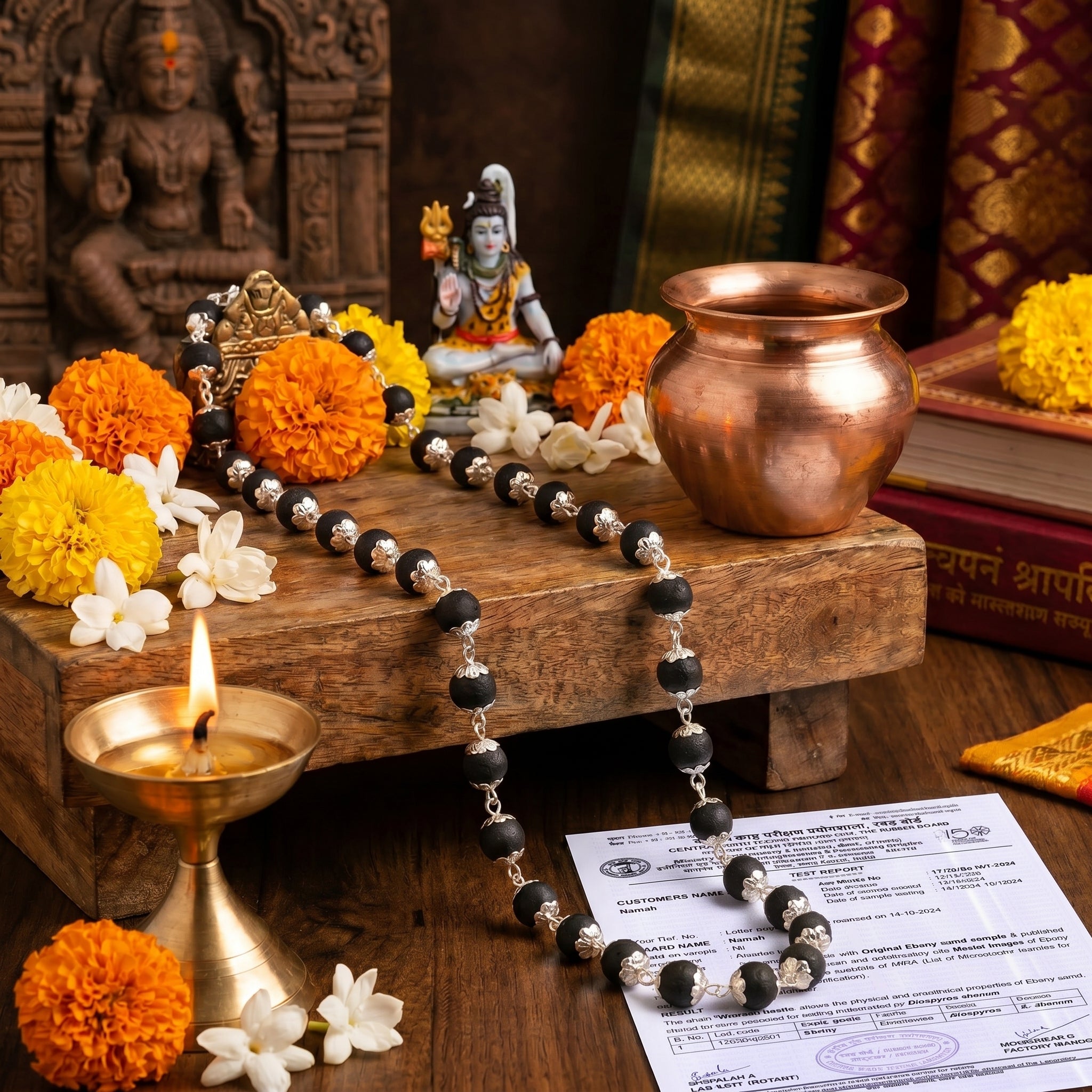Karungali Mala Silver Plated (Govt. Certified)